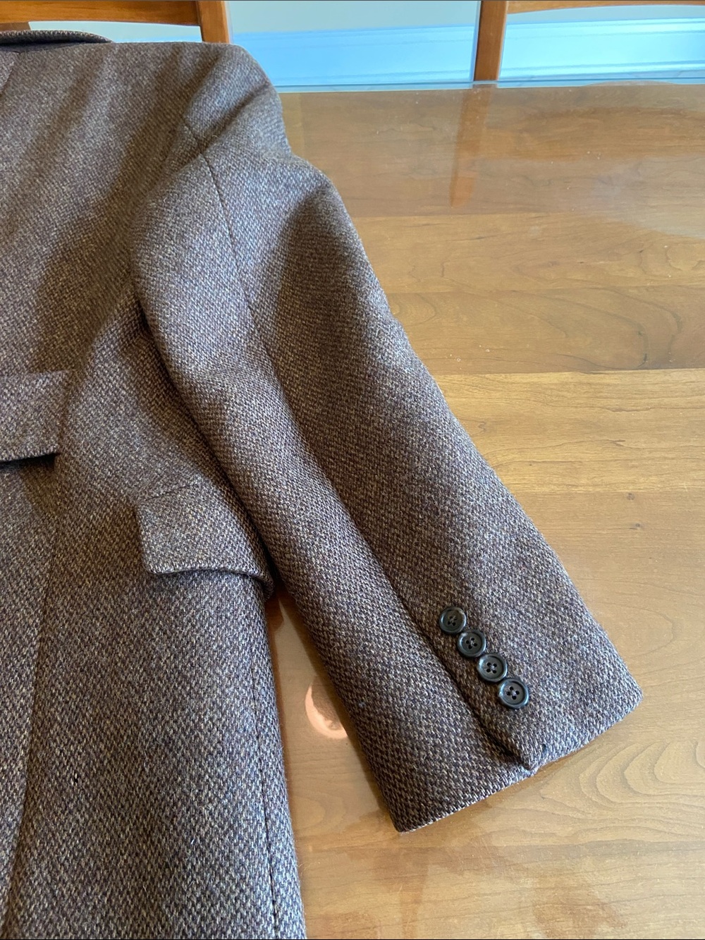 Hart Schaffner Marx Heavyweight Wool Tweed Duster with Full Satin Lining. M - Picture 8 of 13